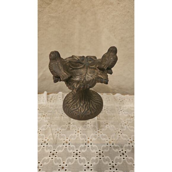 Cast Iron Mini Tabletop Decor Bird Bath/Feeder/Doorstop 5" H - Picture 2 of 3